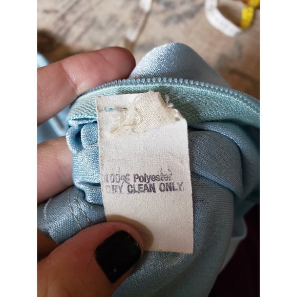 Vintage‎ 70s Light Blue Evening Gown - Picture 4 of 4